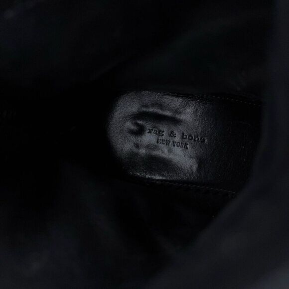 Rag & Bone Ryland Suede Ankle Boots Womens Size 7.5 Black Cap Toe Made in Italy - Picture 9 of 11